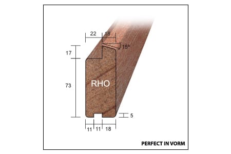Hardhout raamhout R 40x90mm | Stiho.nl Hardhout raamhout R 40x90mm
