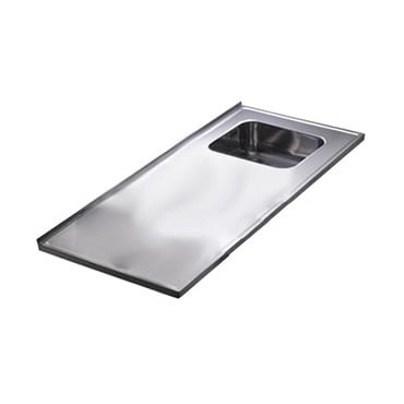 Wafelblad met overloop bak rechts 60cm | Stiho.nl Wafelblad met overloop bak rechts 60cm