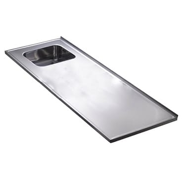 Wafelblad met overloop bak links 60cm | Stiho.nl Wafelblad met overloop bak links 60cm
