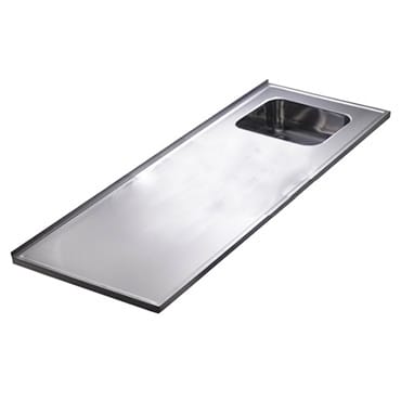 Wafelblad met overloop bak rechts 60cm | Stiho.nl Wafelblad met overloop bak rechts 60cm