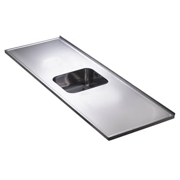 Wafelblad met overloop bak midden 60cm | Stiho.nl Wafelblad met overloop bak midden 60cm