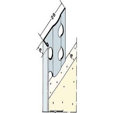 Profiel Stucstop 1216 verzinkt 6mm wit | Stiho.nl Profiel Stucstop 1216 verzinkt 6mm wit