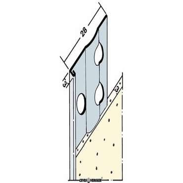 Profiel Stucstop 1236s verzinkt 3mm wit | Stiho.nl Profiel Stucstop 1236s verzinkt 3mm wit