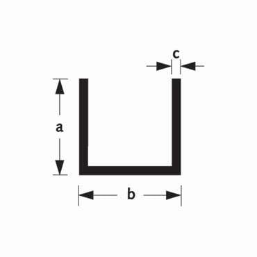 U-profiel aluminium 25x25x25x2mm 300 cm | Stiho.nl U-profiel aluminium 25x25x25x2mm 300 cm