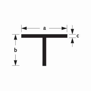 T-profiel aluminium 20x20x2mm 100cm | Stiho.nl T-profiel aluminium 20x20x2mm 100cm