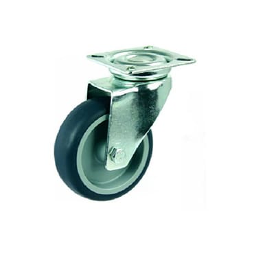 Rubberband zwenkwiel plaat 75mm | Stiho.nl Rubberband zwenkwiel plaat 75mm