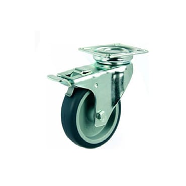 Rubberband zwenkwiel plaat met TS 75mm | Stiho.nl Rubberband zwenkwiel plaat met TS 75mm