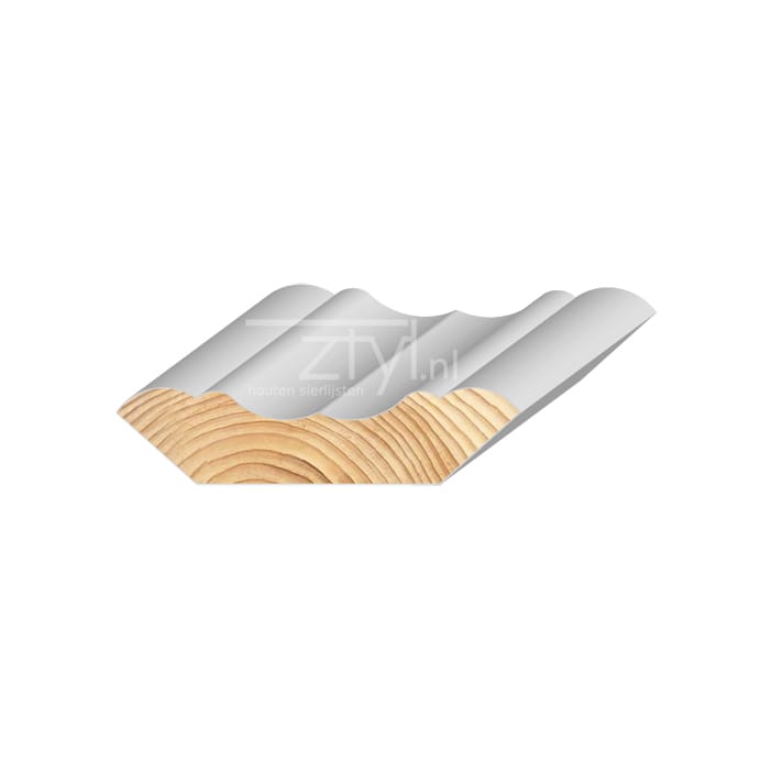 FM Grenen Kooflijst wit 27x113mm | Stiho.nl FM Grenen Kooflijst wit 27x113mm